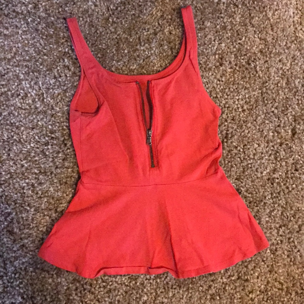 Pink peplum tank top